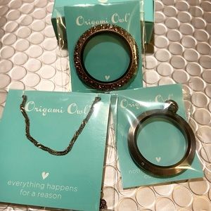 *NEW* Origami Owl Chocolate Lilac locket set